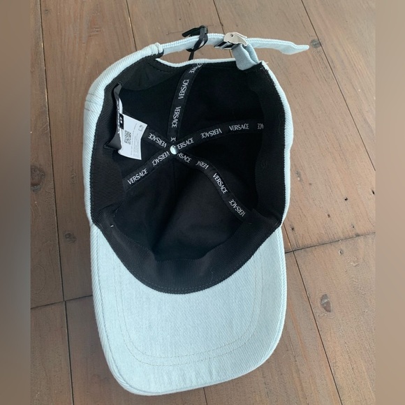 Versace embroidered logo denim cotton baseball cap NWT main image 5
